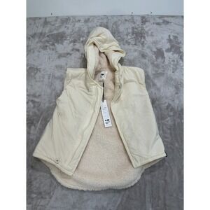 OMAMIMINI Los Angeles Cream Drop Tail Sherpa Lined Hooded Vest Jacket Size 8 NWT